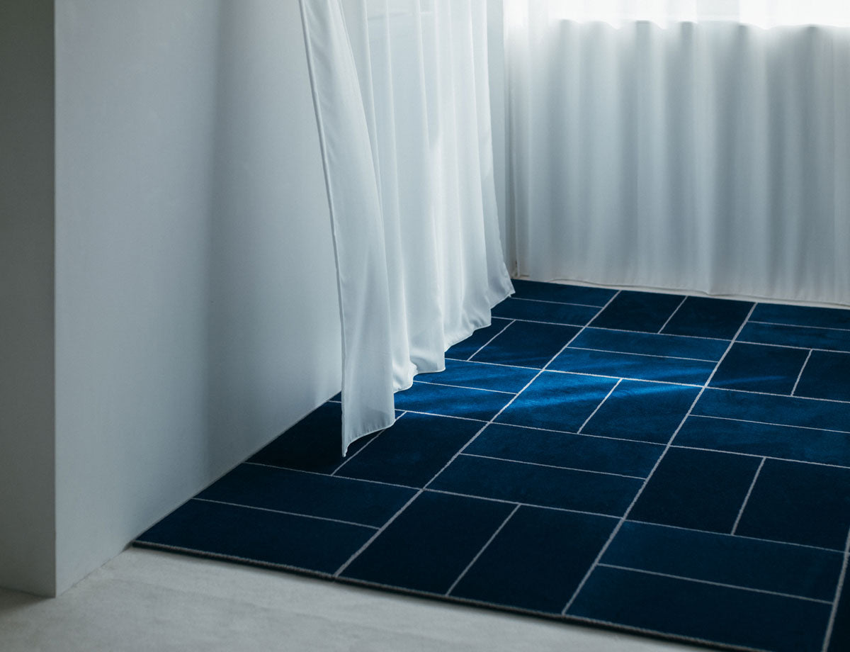 ネイビー（ライン：グレー）／ストレート